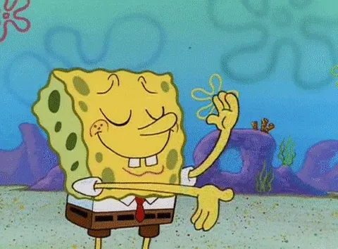Spongebob dusting his hands